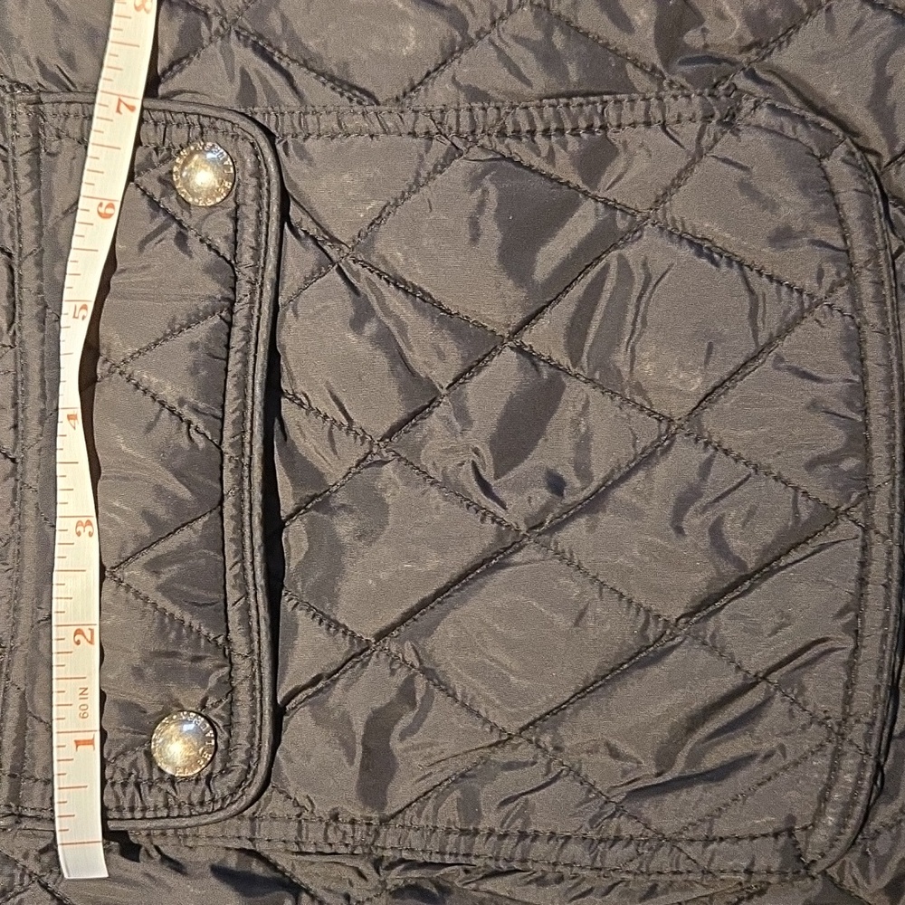 Lauren Ralph Lauren Black Quilted Long Jacket with Purple Lined Hood. 1X - Picture 6 of 16